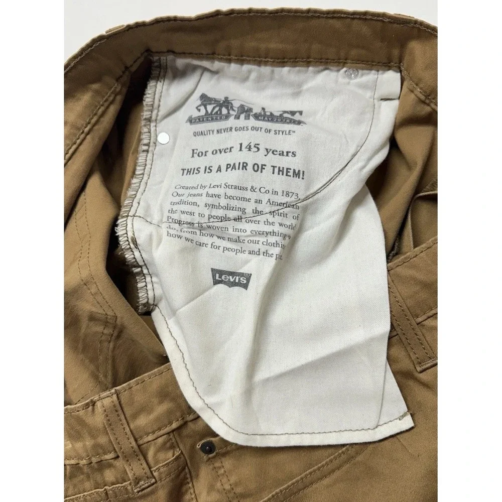 Levi's 541 Athletic Taper Pants Mens 50x32 Brown Khaki Chino Twill WaterLess